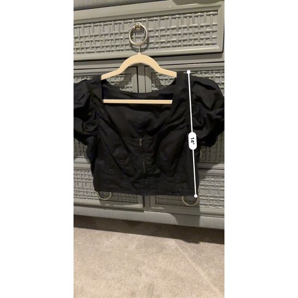 NWOT Ulla Johnson Kalena puff sleeve zip front crop top, Sz 10, $285 A29 - Picture 7 of 11